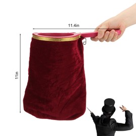 KCGANI 2 Pcs Magic Props Change Bag with Paper Pull Flower, Magic Change Bag with Zipper Twisting Handle Trick Pouch Stage Prop Accessories Make Things Appear or Disappear for Magic Tricks