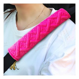 Kewucn Car Seat Belt Pads, 2 Pack Soft Comfort Seat Belt Shoulder Strap Covers Harness Pad to Protect Your Neck and Shoulder, Universal Vehicle Interior Accessories for Most Cars (Pink)