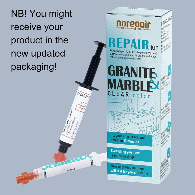 Granite Repair Kit (Clear/Transparent) I Suitable for Most Repairs I