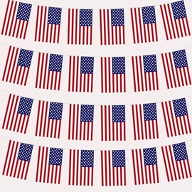 America Flags Bunting US Flags Bunting Banner 10M/33ft 30 Flags for Games Party Decoration United States of America Bunting Flags Banner USA Party for Sport,Bar Events,Garden Celebrations