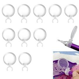 Glue Stick Holder Magnifying Lens for Diamond Painting Drill Pen, Pack of 10 Diamond Painting Accessories, Precise Diamond Pen Magnifying Glass for Embroidery Supplies and Multifunctional Tool for DIY