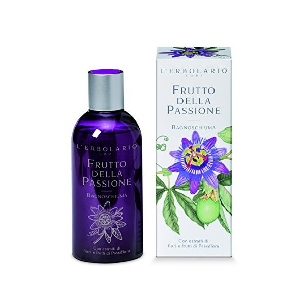 L'Erbolario - Passion Fruit - Shower Gel - Extracts of Passion Flowers and Fruits - Relaxing Daily Cleansing Routine - Gentle Cleansing Action, Softening, Smoothing, and Moisturizing, 8.4 oz