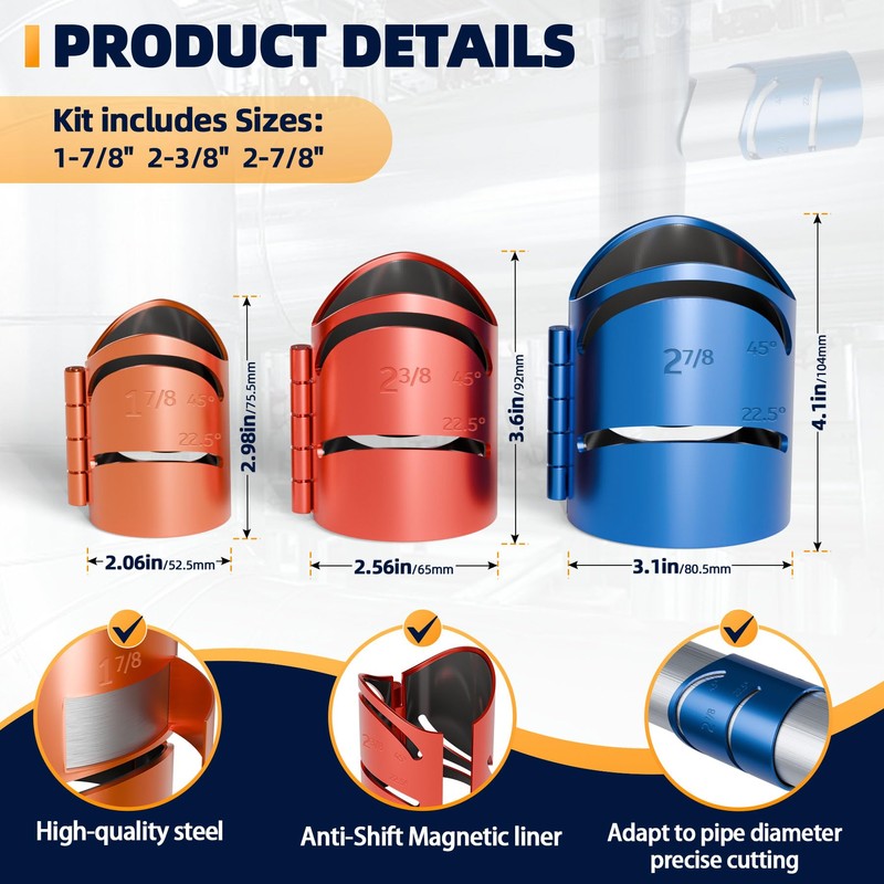 ZhouDaShu Pro Pipe Cutting Guide Kit, Metal Pipes Saddle Template