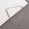 RunootPR Men's Tie Chain Set Classic 2.4" Silver 2Pcs Tie