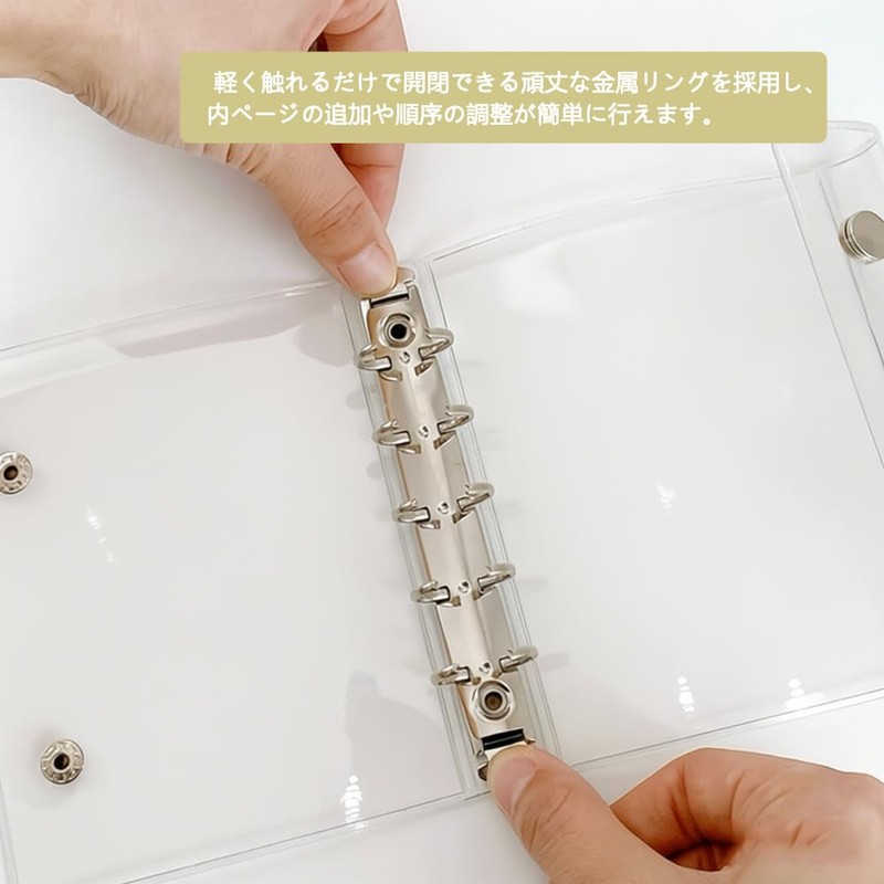 Seal Notebook, A6 Size, Clear Binder with 20 Refills, Transparent,