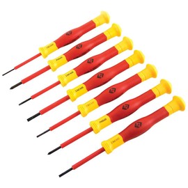 Vde Precision Screwdriver Set - 7Pc, Kit Contents 7X Electronic Screwdrivers, Handle Colour Red and Yellow, Handle Type Rotating Cap, Weight 86g, Sets Screwdrivers