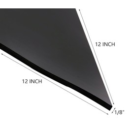 Neoprene Rubber Sheet Solid Rubber Strips Roll Pad, Insulation, Anti-Vibration, Anti-Slip, for Weather Stripping, Gasket, Shield, Costume, Seal, DIY (12" Wide X 12" Long, 1/8" (.125") Thick)