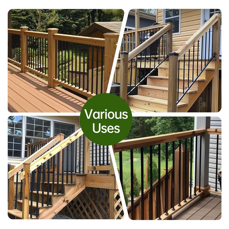36"-50Pack Aluminum Deck Balusters Hollow Round Deck Railing Spindles Matte