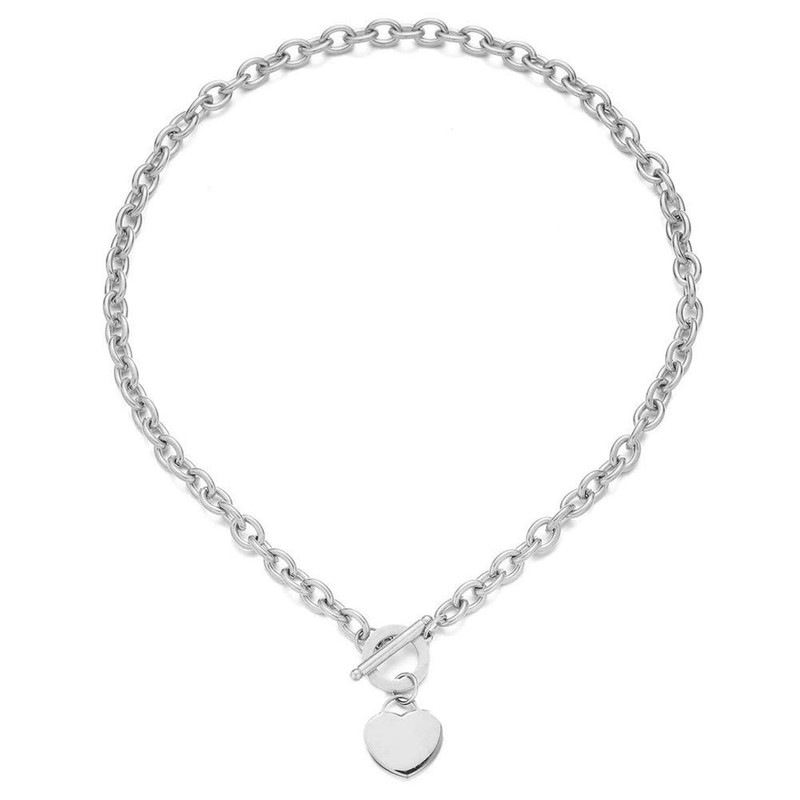 WangGao Elegent Love Stainless Steel Link Chain Blank Heart Charms