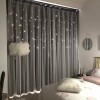 LUCINATIA Cortina Lisa Con Tul Y Diseño Estrella De 132x240