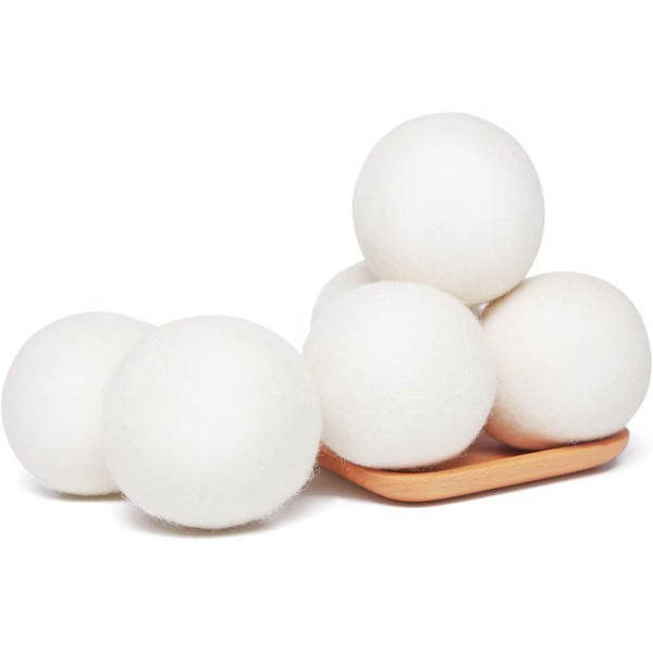 Drying Balls for Dryers, Set of 6, Dryer Balls, 2.8 inches (7 cm) Diameter, Wool Balls, Dehumidification Balls, Laundry Drying Balls, Drying Clothes, Washing Balls, Rainy Season, Fabric Softener for Drying Clothes, Repeated Usable, Anti-Static (Set of 6)