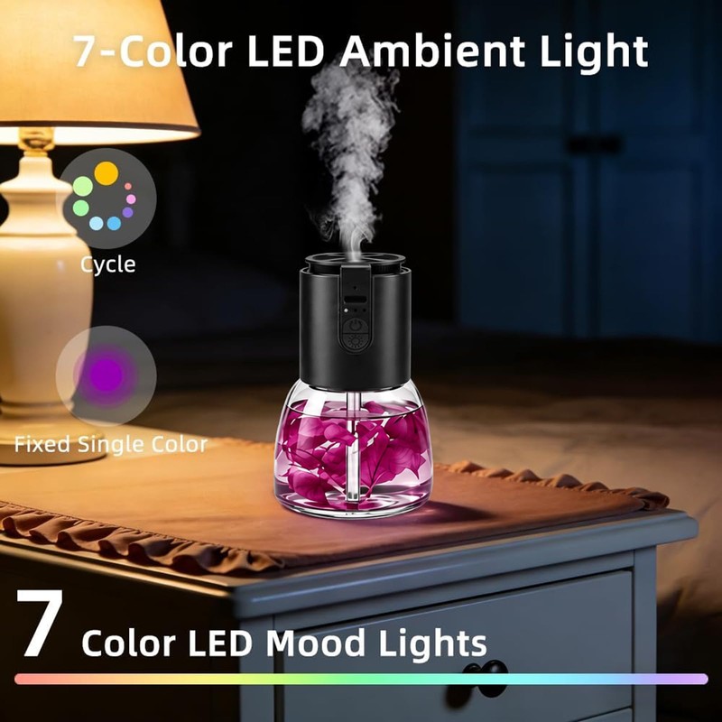 KIMWUVI Waterless Essential Oil Diffuser, Rechargeable, 3 Mist Modes