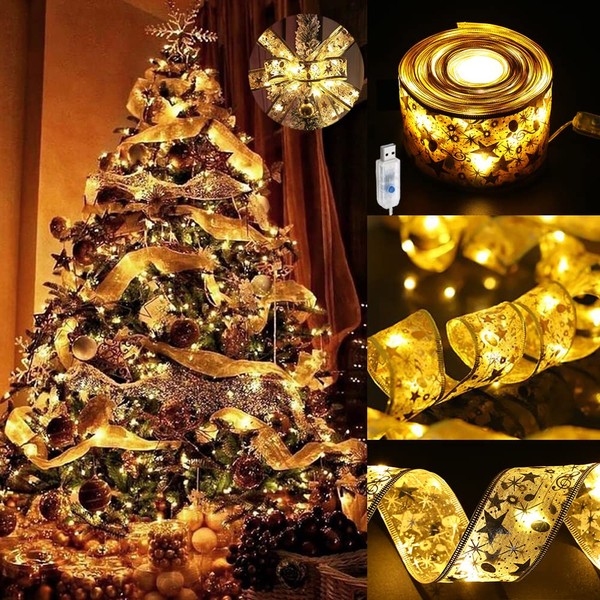 GIHOO Christmas Tree Decorations String Lights 32ft 100 LED Lights