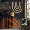 Yookeb Abstract Black Mid Century Bathroom Shower Curtain 60W by