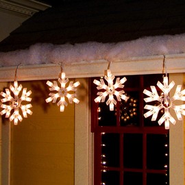 Snow Christmas String Lights 8.8 Feet with 6 Drops 100 Mini Bulb Connectable Snowflake Icicle Fairy Curtain Lights Plug in for Xmas Home Indoor Outdoor Party Wedding