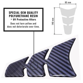 4R Quattroerre.it 18046 Tank Pad 3D Motorcycle Tank Protector Mini Slim Carbon Hi-Lux 8.5 x 13 cm