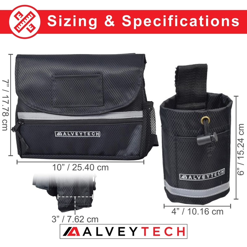 AlveyTech Saddle Bag & Cup Holder Combination for Mobility Scooters,