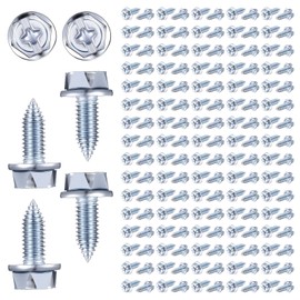 Tandefio 100 Pieces License Plate Screws 6mm x 16mm Slotted Hex Head License Plate Bolts License Plate Mounting Screws for License Plate Car Dealers