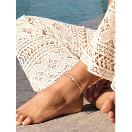 Sterling Silver Anklet with Initials Dainty Anklets for Women Initial Ankle Bracelet