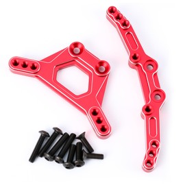Aluminum Alloy Front and Rear Shock Towers for 1/10 4-Tec Drift Ford Mustang Upgrade Parts,Replace#10538 (Red)