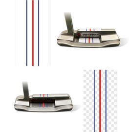SELECOCO Putter Targeting Line Stickers, 3 Line Design, 2 Pack, White & Clear, Visual Aid, Improve Alignment