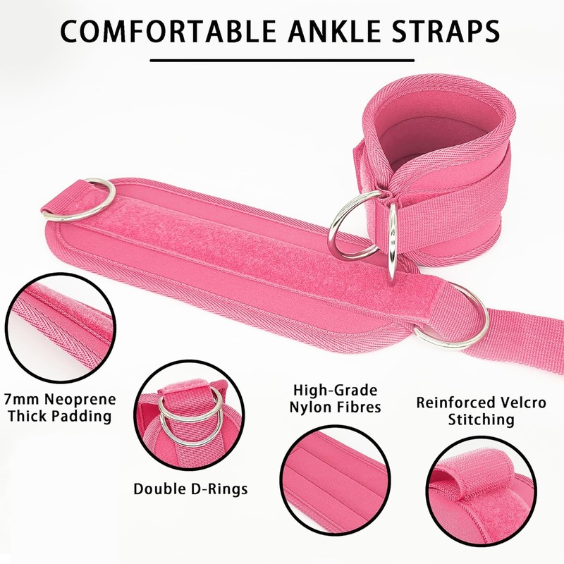 Pair Ankle Strap for Cable Machines and Resistance Bands,Gym Glute