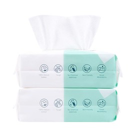 Cotton Facial Tissue Replace Towel for Sensitive Skin, 120 Count Thick Soft Non-Woven Cotton Dry Wipes Disposable Facial Cleansing Makeup Removers,
