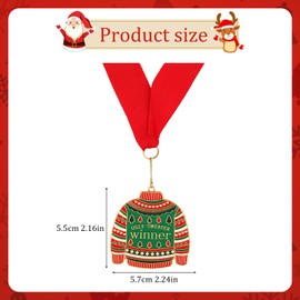 Gosknor Christmas Sweater Medal, Ugly Christmas Sweater Prize, Ugly Sweater Contest Trophy Award, Ugly Christmas Sweater Winner Ornament for Christmas Party Necklace Jewelry Decoration