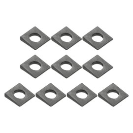 PATIKIL 10pcs Beveled Square Washers, M10x22mm Square Beveled Washers Bearing Strut Plate Flat Pad Spacer Carbon Steel for 10mm Bolts Wedge Shim Leveling Fastener Nut Bolt Gasket, Black