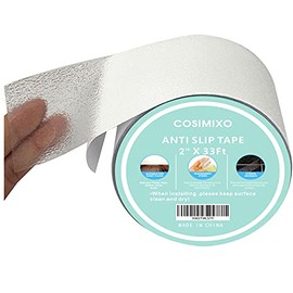 2" x 33Ft Clear Anti Slip Tape Waterprooft, Non-Slip Stair Treads Tape Traction to Boats, Stairs, Transparent, Soft, Comfortable for Bare feet COSIMIXO