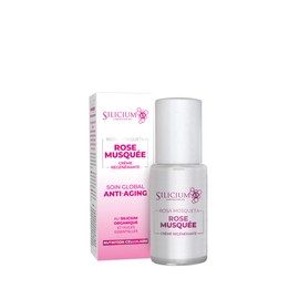 Silicon Rose Musquée. Anti-ageing cream. Moisturising and luminosity for the skin. Made of silicon and Chilean rose hip oil for facial care. 50 ml container with dispenser.