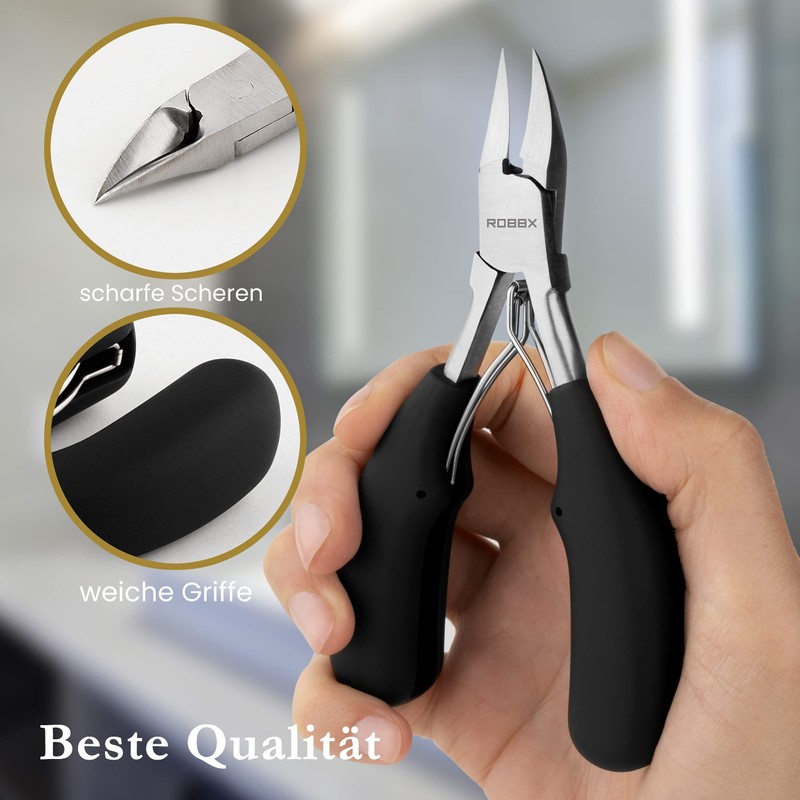 ROBBX® Professional Nail Clipper for Strong Toenails and Fingernails, Soft