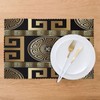 Retro Black Gold Greek Key Meander Luxury Placemats for Dining