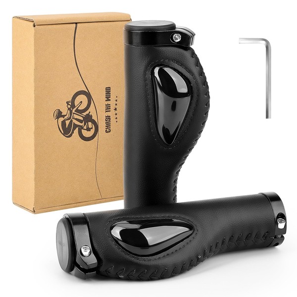 GXCROR Ergonomic Bike Grips with Silicone Damping, Premium PU Mountain