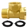 Joywayus 3/4 GHT Threaded Brass Pipe Fitting Tee T 3-way