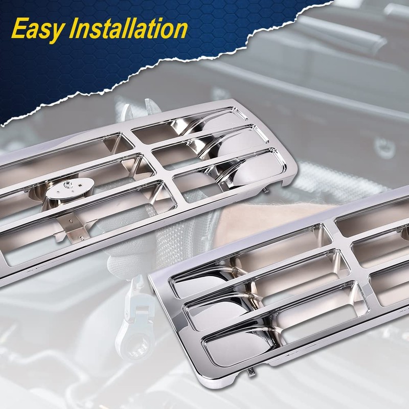 G-PLUS Front Grille Compatible with 1992-1996 Bronco/1992-1997 Ford F150 F250