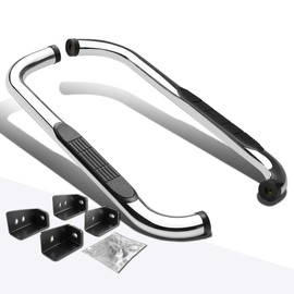 (2Pcs) 3 Inch Chrome Stainless Round Nerf Bars Side Steps Compatible with 00-19 Chevy Silverado/GMC Sierra Regular Cab