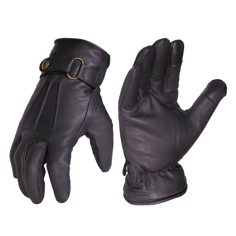 SKYDEER Premium Genuine Deerskin Leather Touch-Screen Winter Driving Gloves for