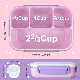 MaMix Bento Lunch Box for Kids Prints Leak-Proof, Printed Design Kids Adult Lunch Box, Very Easy-to-Open, BPA-Free, Dishwasher Safe, Food-Safe Materials(Unicorn)
