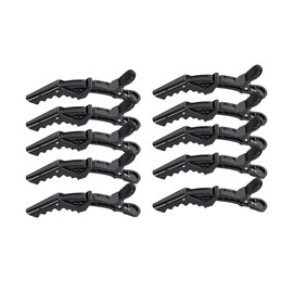 10x Hair Clips Crocodile Salon Hairdressing Tool Matte Section Claw Clamp Black, Strong Grip Sectioning Claw for Styling, Durable and Non-Slip