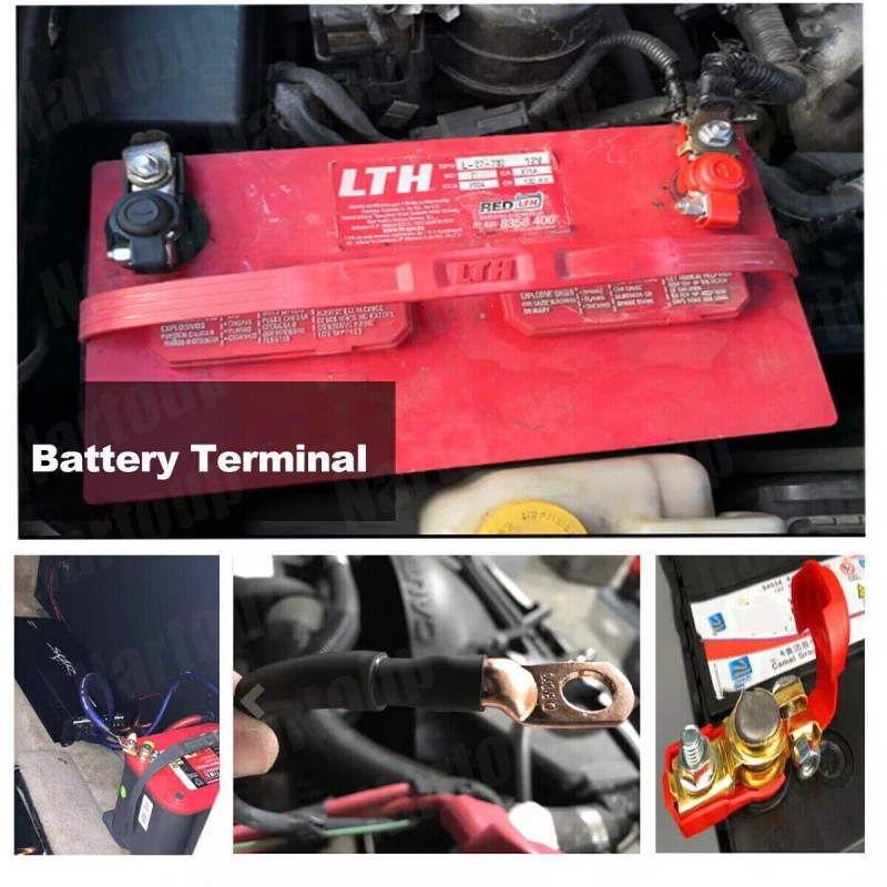 Nartoup 2 Car Battery terminal Connector Top Post Positive Negative