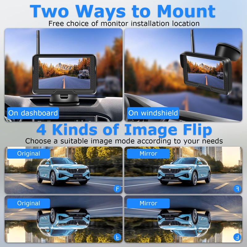 Vtopek Wireless Reversing Camera 5 inch 6 LED Light Reverse