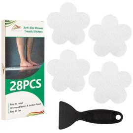 SlipStopper Non Slip Bathtub Stickers 28 PCS Adhesive Anti Slip Shower Stickers for Bath Tub, Bathroom, Stairs with Premium Scraper