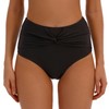LAPHEE ROSE High Waisted Bikinis for Women Bathing Suit Bottoms with Tummy Control Ruched Black Full Coverage-L