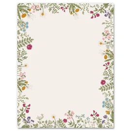 JarThenaAMCS 60Pcs Vintage Floral Stationery Letterhead Paper Retro Wildflower Writing Letter Paper Flower Note Greeting Paper for Wedding Birthday Invitation Office School Printing, 8.5 x 11 Inch