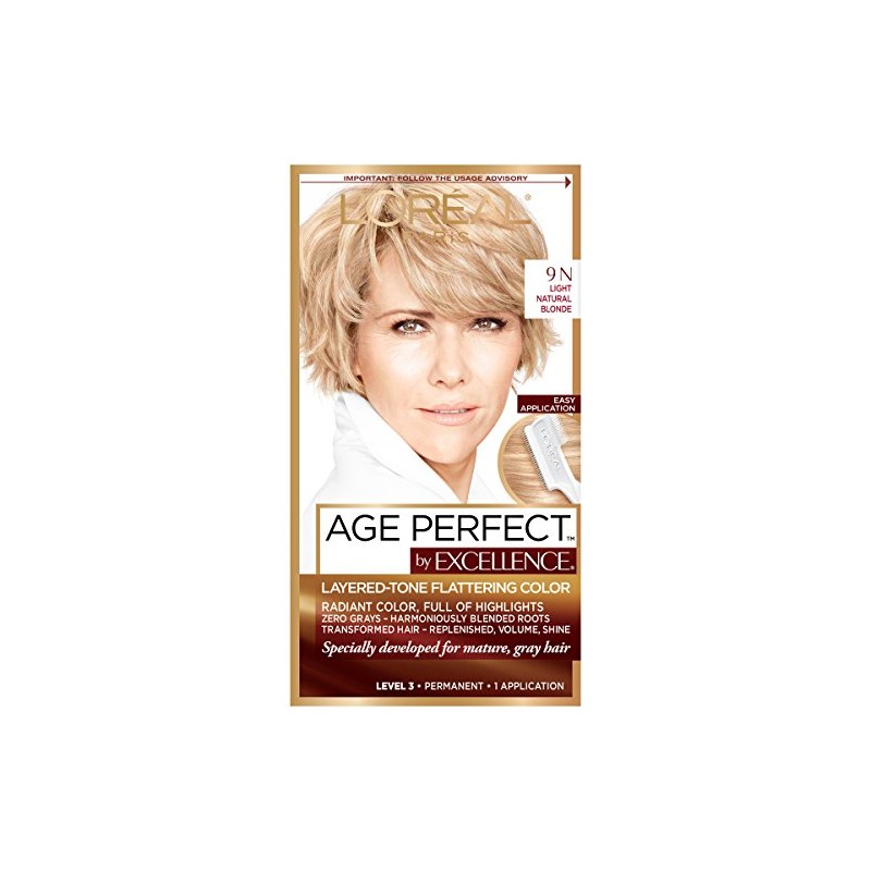 L'Oreal Paris ExcellenceAge Perfect Layered Tone Flattering Color, 9N Light