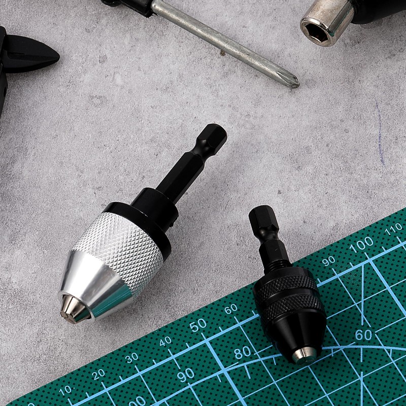 2 PCS Keyless Drill Chuck Adapter, Drill Chuck for Impact