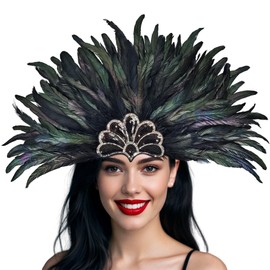 Goenb Feather Headband, Mardi Gras Feather Headpiece for Women Showgirl Costume Headress Accessories for Carnival Party