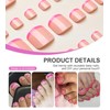 Aegenacess Toe Press on Nails Short Hot Pink French Tip