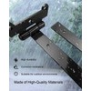 24 Inch Black Heavy Duty Gate Hinges with Mounting Screws,